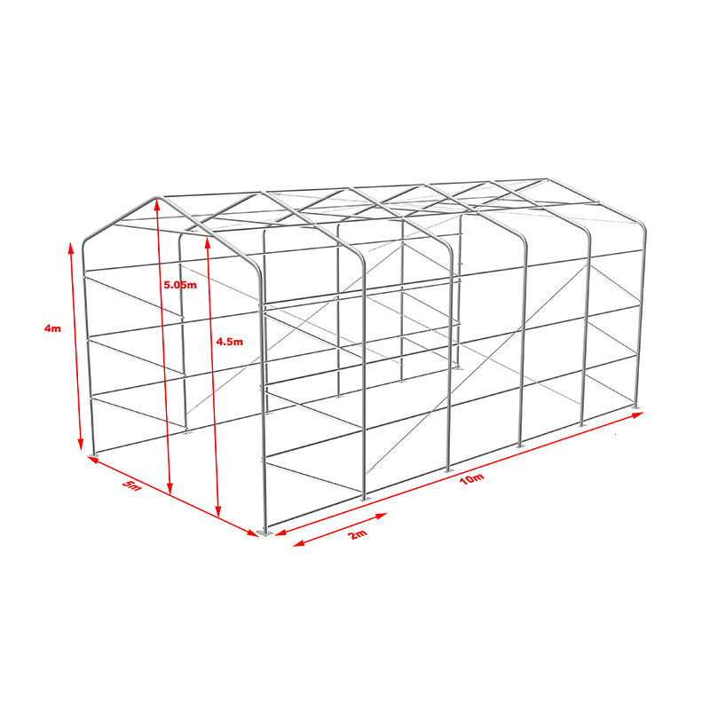 5X10 4m bočne visine vanjskog skladišnog šatora Fleksibilna velika garaža