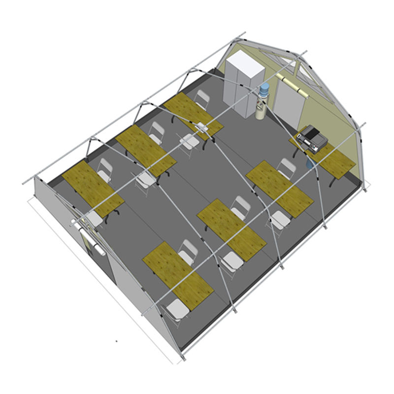 UNICEF-ov standardni višenamjenski šator od 42 m² s integriranim/uklonjivim pokrivačem za sjenilo