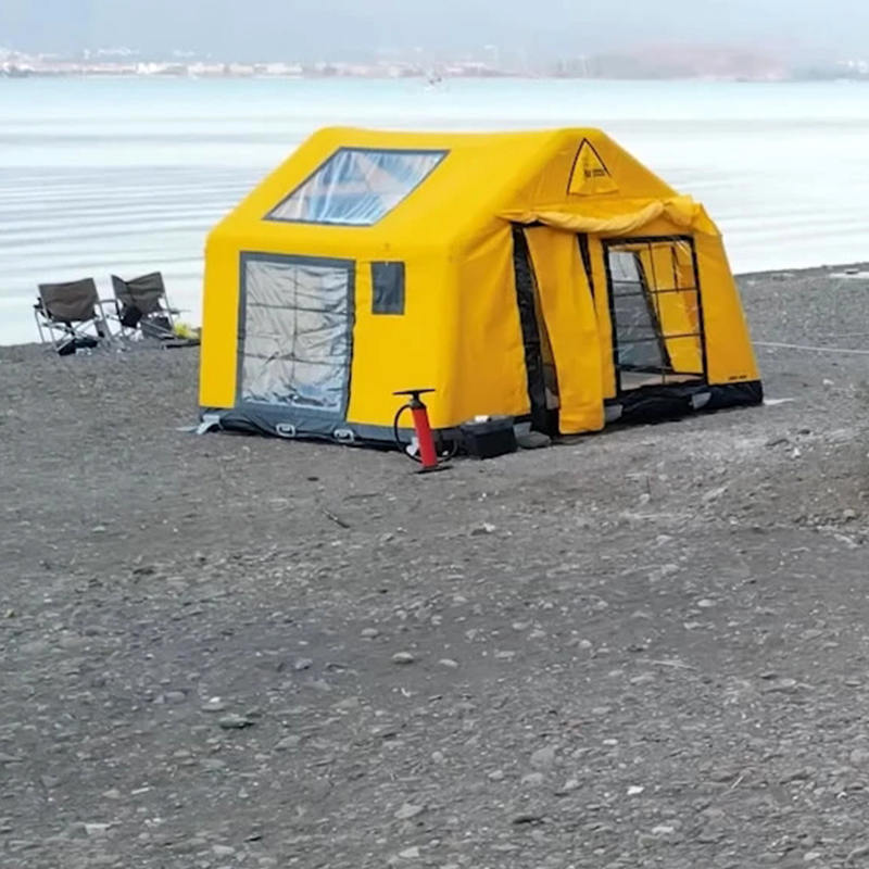 Glamurozni vatrootporni i antibakterijski šator za kampiranje na napuhavanje za 8-10 osoba za četiri godišnja doba