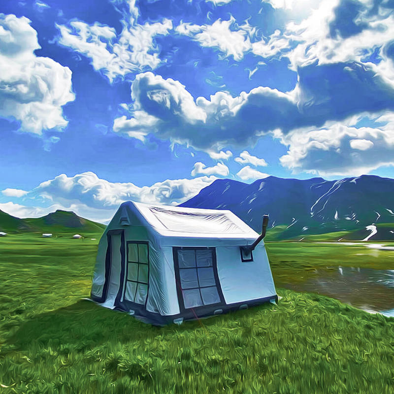 Panorama šator za kampiranje na napuhavanje za četiri godišnja doba za 8-10 osoba