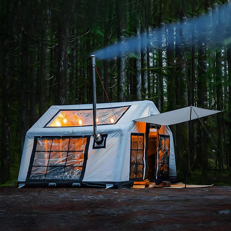 Panorama šator za kampiranje na napuhavanje za četiri godišnja doba za 8-10 osoba